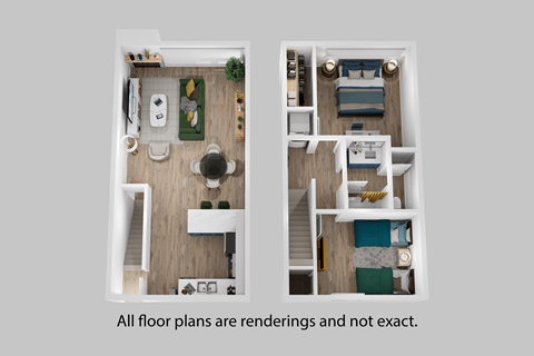 Floor plan for 2 beds, 1 bath, 1000 sqft